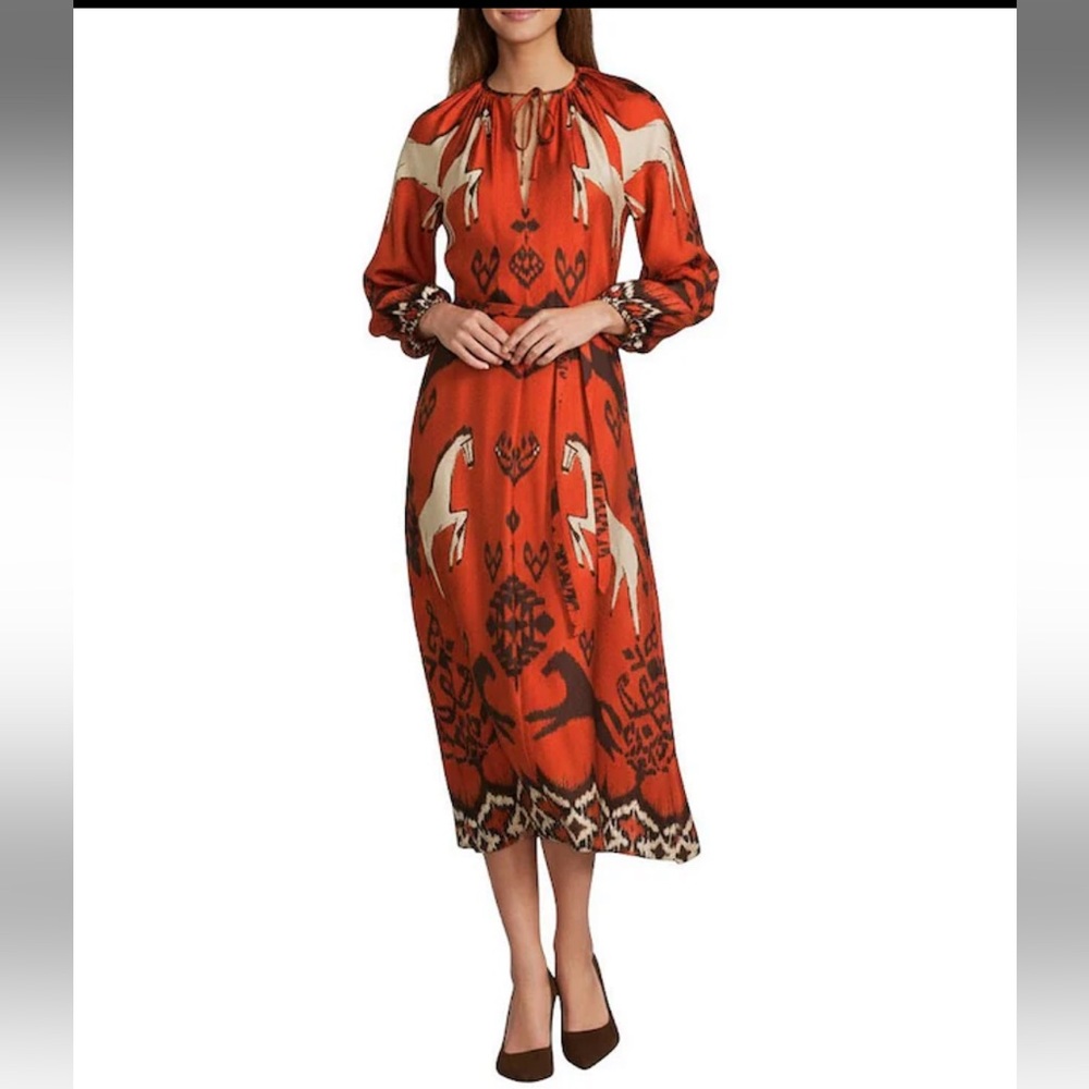 NWT Antonio Melani
Victoria Shift Long Sleeve Western Midi Dress